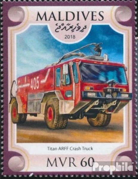 Briefmarken Malediven 2018 Mi 7692 (kompl. Ausgabe) postfrisch Feuerwehrautos - Bild 1 von 1