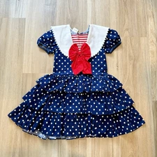 Vintage MiniWorld polkadot ruffle dress size 6 read description 