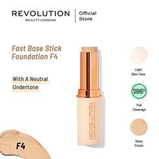 Makeup Revolution Beauty Fast Base Stick Foundation, F4, New SEALED