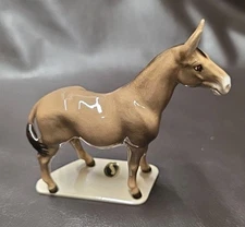 Hagen Renaker Mule/Horse On Base 3.5 Inch Porcelain Figurine With Tag