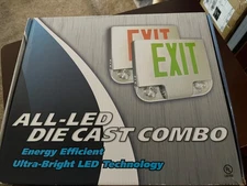 DIE CAST ALUMINUM LED EXIT SIGN RED LETTERS SINGLE FACE W/ BATTERY
