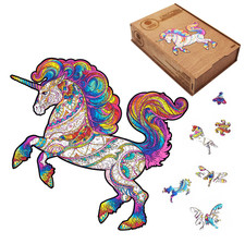 Unicorn Unique Wooden Puzzle Size XL 600 Pieces Animals From Fantasy Puzzle