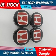 Cold For 58mm 2 14 Honda Civic Set Of 4 Jdm Red H Wheel Caps Hubs Cover Cap