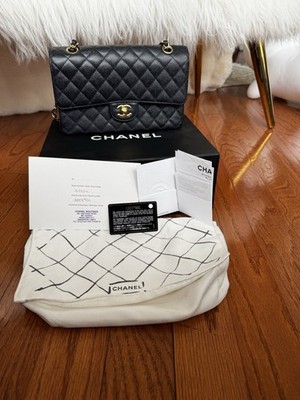 Chanel Classic Double Flap Bag Black Caviar Medium Gold Hardware