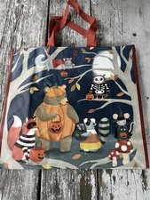 HALLOWEEN  Reusable Tote Bag 20" X 18" X 8" TRICKING OR TREATING FOREST ANIMALS