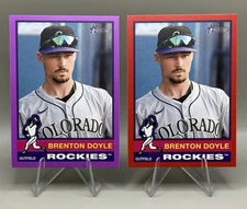 2025 Topps Heritage #175 Brenton Doyle Purple Color Match Border & Red Border