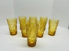8 Vintage Anchor Hocking Lido Milano Amber Honey Gold 12 Oz High Ball Glasses