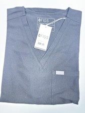 FIGS Catarina One-Pocket Scrub Top for Women - Black 2.0, L