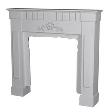 Kaminsims weiß Kamin Attrappe Landhaus Holzkamin Kaminumbau Kaminverkleidung neu