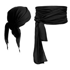 2 Pcs Halloween Pirate Costume Headscarf Sash Belt Decoration Man Women