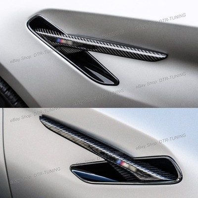 For BMW M5 F90 M Performance Carbon Fiber Side Grille Vents Fender Gills Trims