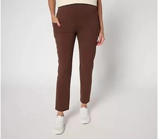 Denim  Co. Active Duo Stretch Slim Straight Ankle Pant Coffee XL A690965