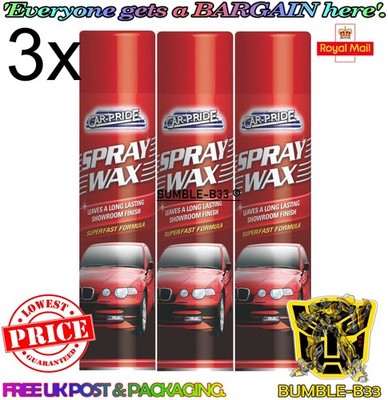 3 x Carpride Spray Wax Fast Formula Showroom Finish Karosserie Autopolitur 300ml