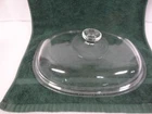Vintage Pyrex F-14-C Clear Glass Large Oval Replacement Dome Lid 12-1/2 x 9-3/4"