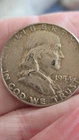 1954  no mint mark Franklin Silver Half Dollar 90% Silver