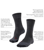 Falke Damen Wandersocken TK2 Explore Wolle Funktionsmaterial Schwarz 41-42