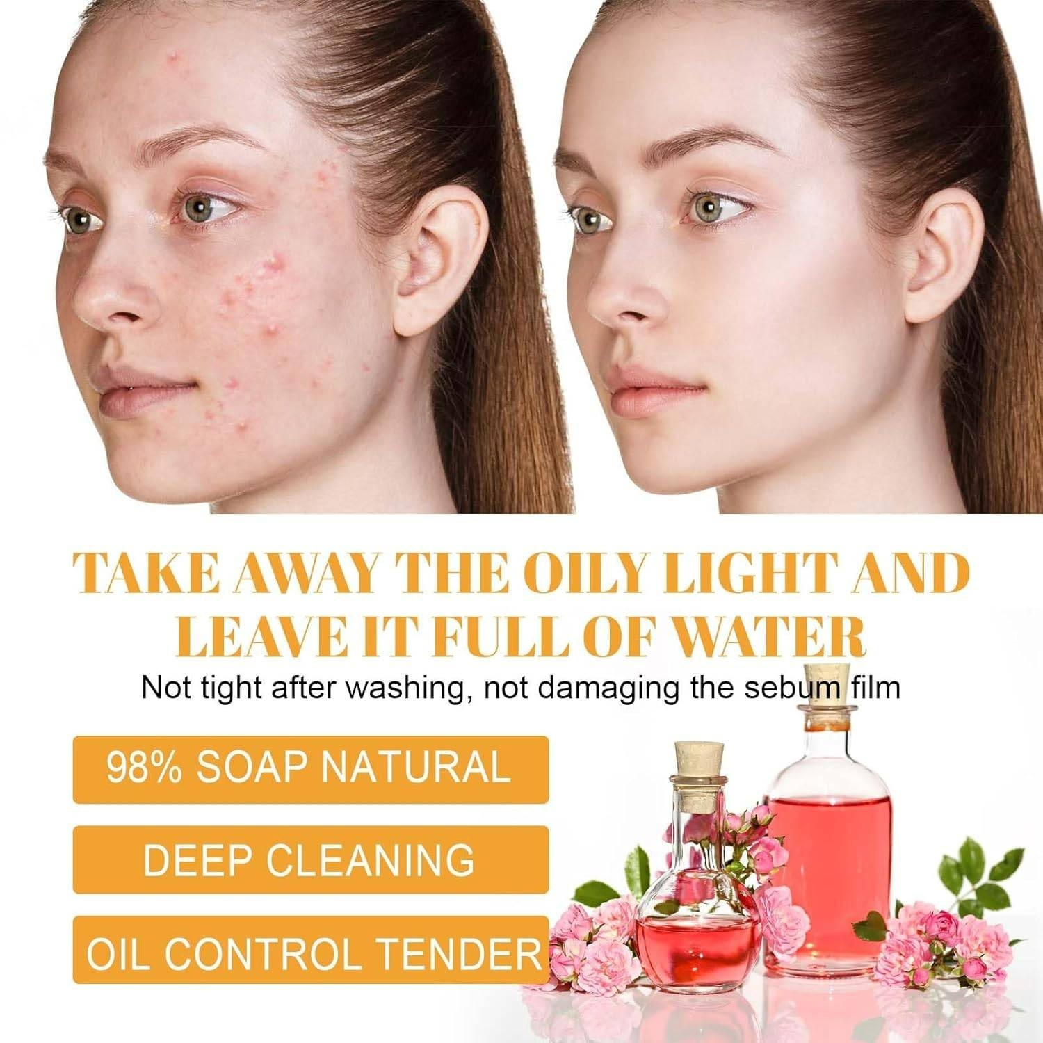 Hoygi Brightening Facial Cleanser with Rose Water, Turmeric Extract & Kojic Acid