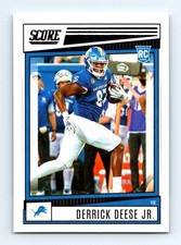 #376 2022 Score BASE }} Derrick Deese Jr. RC Detroit Lions