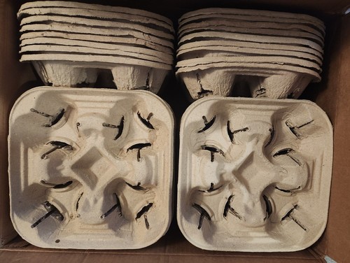 4 Cup Drink Cup Carrier, Cup Holder, Cup Carry Tray Pulp 60 Count, Used once