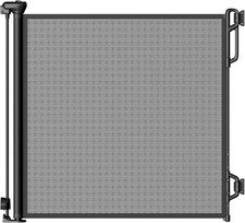 Retractable Baby Gate Mesh Dog Gate Portable Safety 33.5"x45", Black, NEW