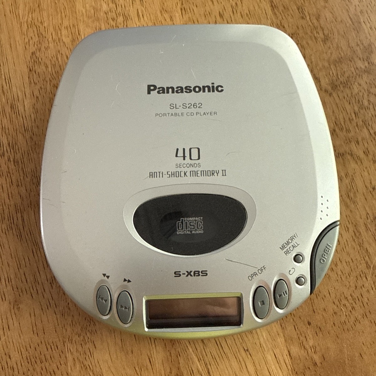 WORKS! Panasonic SL-S262 Portable CD Player 40 Sec. Anti Shock
