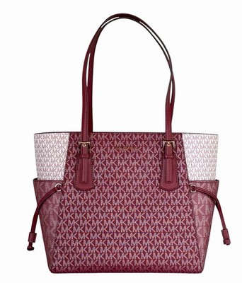 MICHAEL KORS バッグ Michael Michael Kors Charlotte Large Logo and Leather Top Zip Tote
