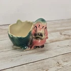Shawnee Pottery Small Ceramic Pink Duckling W/Cracked Egg Succulent Planter C06
