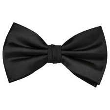 Branduce Mens Solid Color Adjustable Pre-tied Bow Tie for Men Party Black