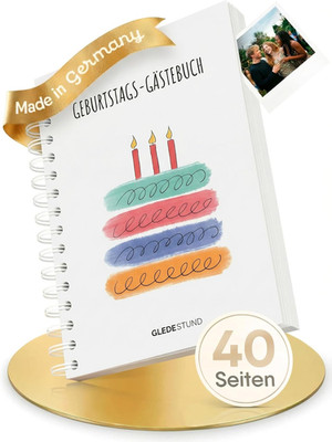 Birthday Guest Book With Questions 40 Double Pages 7 Different Cards Including