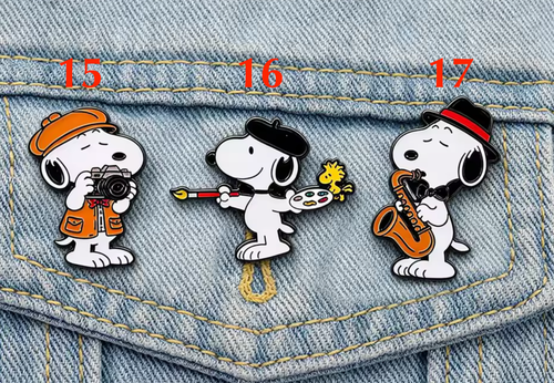 Snoopy Emaille Pin Anstecker Brosche: Hüte: Schals: Kleidung: Taschen - Bild 9 von 11