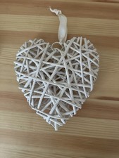 White Wicker Heart Wall Hanging Decor