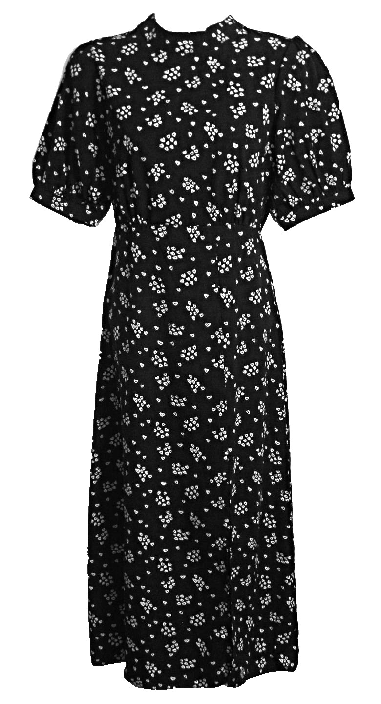 NUEVO MAXI VESTIDO BRAVE SOULCALIDAD BLANCO Y NEGRO ESTAMPADO CORAZÓNTALLA 8 ~ XS #681*