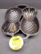 Lodge Cast Iron L2PP Double Pineapple Cake Pan Mold Brand New FREE SHIPPING