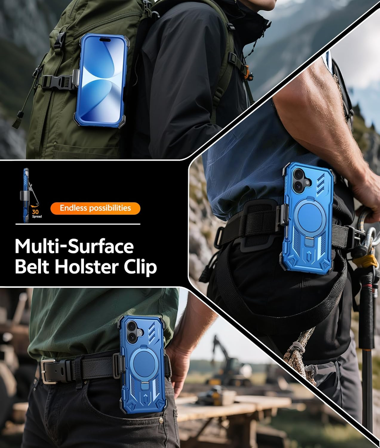 for Iphone 17 Phone Case: Magnetic Stand Case with Built-In Screen Protector Com