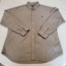 Polo Ralph Lauren Mens Classic Fit Long Sleeve Gray XL Button Down Shirt W/Pony