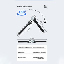 Photography Magic Arm Bracket Aluminum Alloy 1/4 Inch Thread 360 Swivel Camera