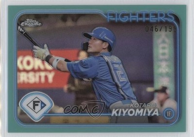 2024 Chrome NPB Nippon Professional Baseball Aqua Refractor Kotaro Kiyomiya 04cw