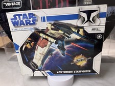 Star Wars Clone Wars V-19 Torrent Starfighter 3.75  Figure Vehicle 2008 Sealed