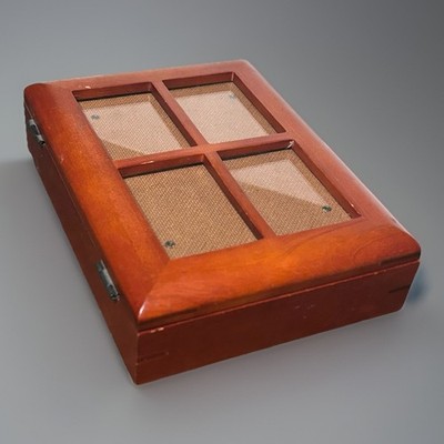 Vintage Wooden Hinged Keepsake Box 5x7 Picture Frame Cover EUC  Jewelry Trinkets