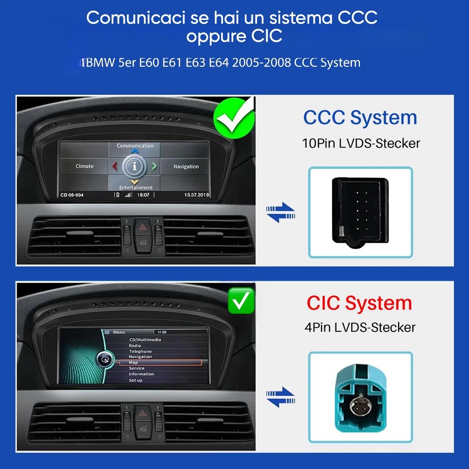 Autoradio Android 8.8" Octa-Core 4+32GB CarPlay Android Auto BMW E60 E61 E90 E91 - Immagine 3 di 4