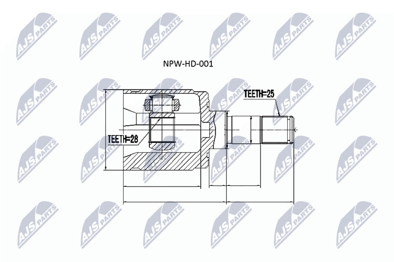 NPW-HD-001 NTY Joint Kit, drive shaft for HONDA - Image 15