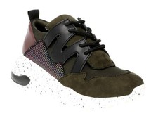 Time and Tru Women's Cliff Sneaker with Memory Foam Insole Olive, Size: 8