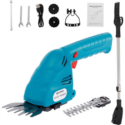 7.4V 2 in 1 Cordless Grass Trimmr Electric with Extension Pole, Type-C Charging
