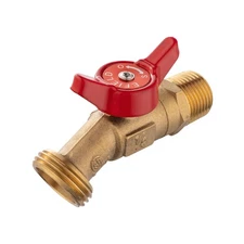 1/4-Turn Brass Sillcock Hose Bibb Valve 1/2" NPT Inlet ×3/4" GHT Threaded Gar...