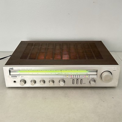 JVC R-1X Vintage FM/AM Stereo Receiver Silver Face Wood Case AS-IS for Repair