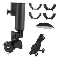 Golf Push Cart Umbrella Holder, Adjustable Golf Trolley Umbrella Clamp Black
