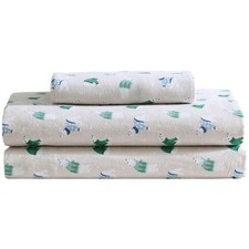 3-Piece Winter Holiday Flannel Sheet Set, Soft, Cozy, 100 Cotton, 15-inch De...