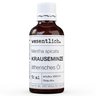 Krauseminze 50ml - 100% naturreines ätherisches Öl von wesentlich. - Glasflasche - Bild 1 von 4