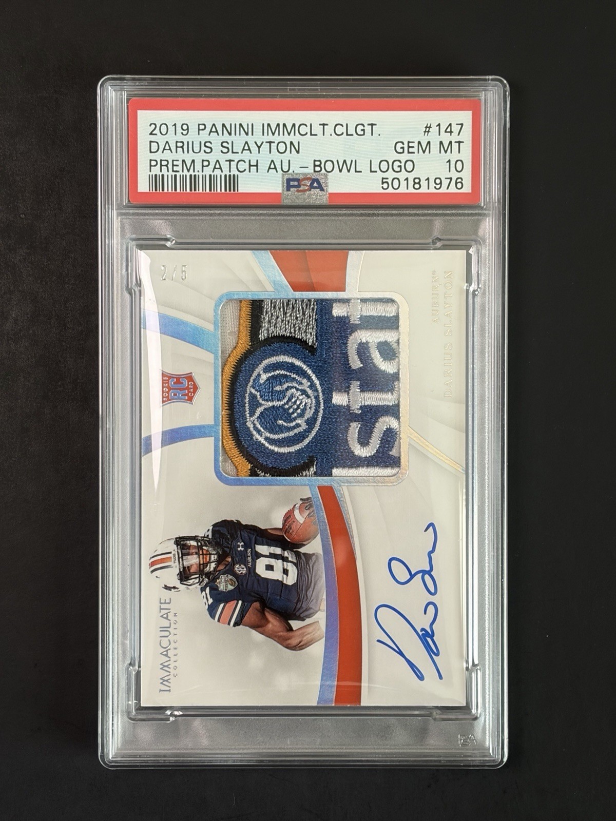 2019 Darius Slayton Immaculate RPA Bowl Logo /5 PSA 10 POP 1 Rookie Auto