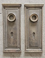 2 Antique Door Knob Back Plate Sargent Victorian Bronze Brass